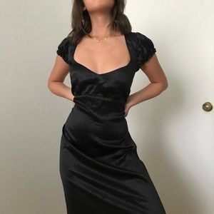 Reformation Black Silk Dress
